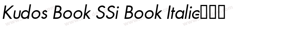 Kudos Book SSi Book Italic字体转换